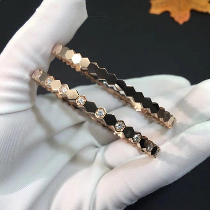 [⭐Clover Jewelry]BEE LOVE PINK GOLD DIAMOND BRACELET