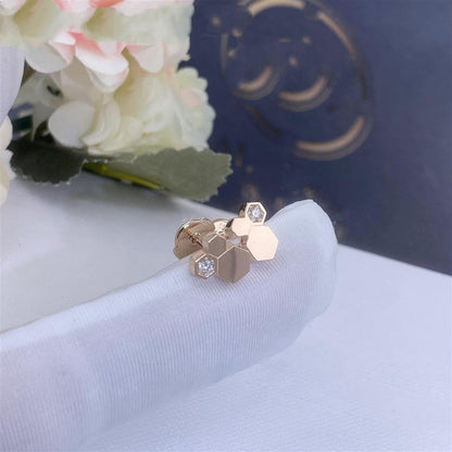 [⭐Clover Jewelry]BEE LOVE PINK GOLD DIAMOND EARRINGS