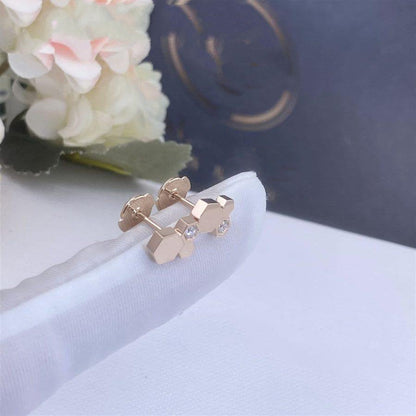 [⭐Clover Jewelry]BEE LOVE PINK GOLD DIAMOND EARRINGS