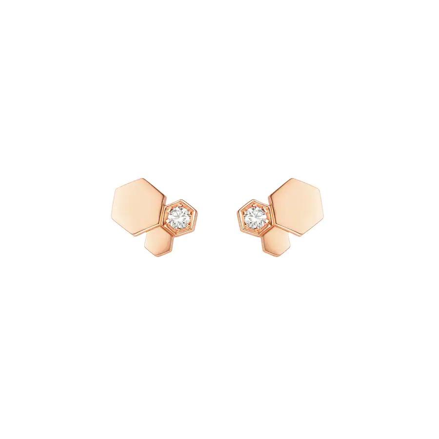 [⭐Clover Jewelry]BEE LOVE PINK GOLD DIAMOND EARRINGS