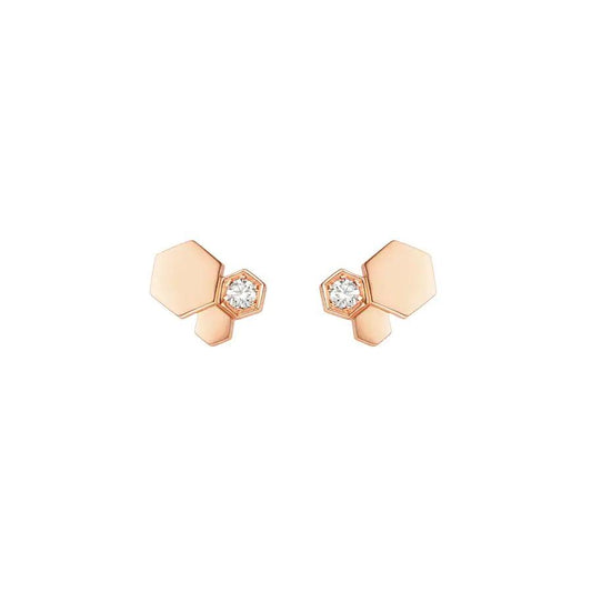 [⭐Clover Jewelry]BEE LOVE PINK GOLD DIAMOND EARRINGS