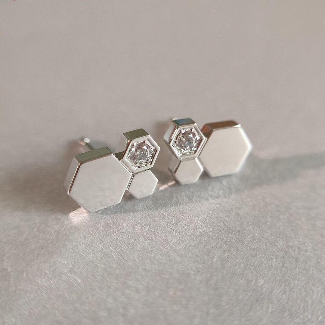 [⭐Clover Jewelry]BEE LOVE SILVER DIAMOND EARRINGS