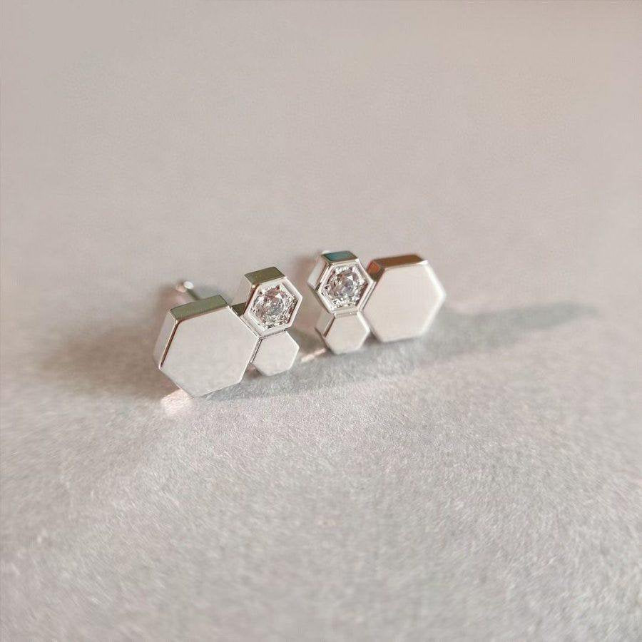 [⭐Clover Jewelry]BEE LOVE SILVER DIAMOND EARRINGS