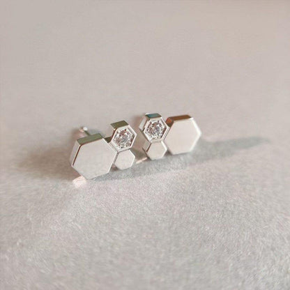 [⭐Clover Jewelry]BEE LOVE SILVER DIAMOND EARRINGS