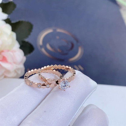 [⭐Clover Jewelry]BEE LOVE RING PINK GOLD 1 DIAMOND