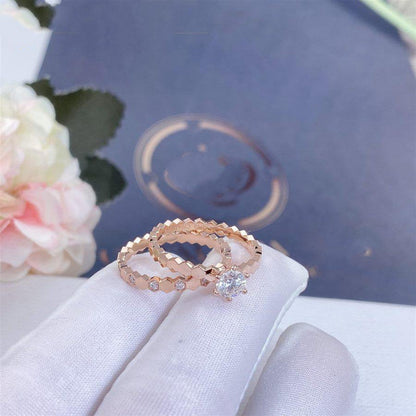 [⭐Clover Jewelry]BEE LOVE RING PINK GOLD 1 DIAMOND