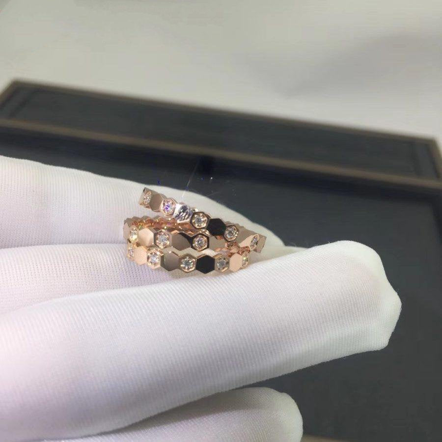 [⭐Clover Jewelry]BEE LOVE RING PINK GOLD DIAMOND