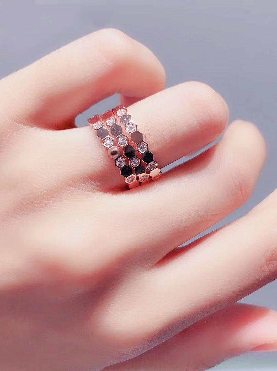[⭐Clover Jewelry]BEE LOVE RING PINK GOLD DIAMOND