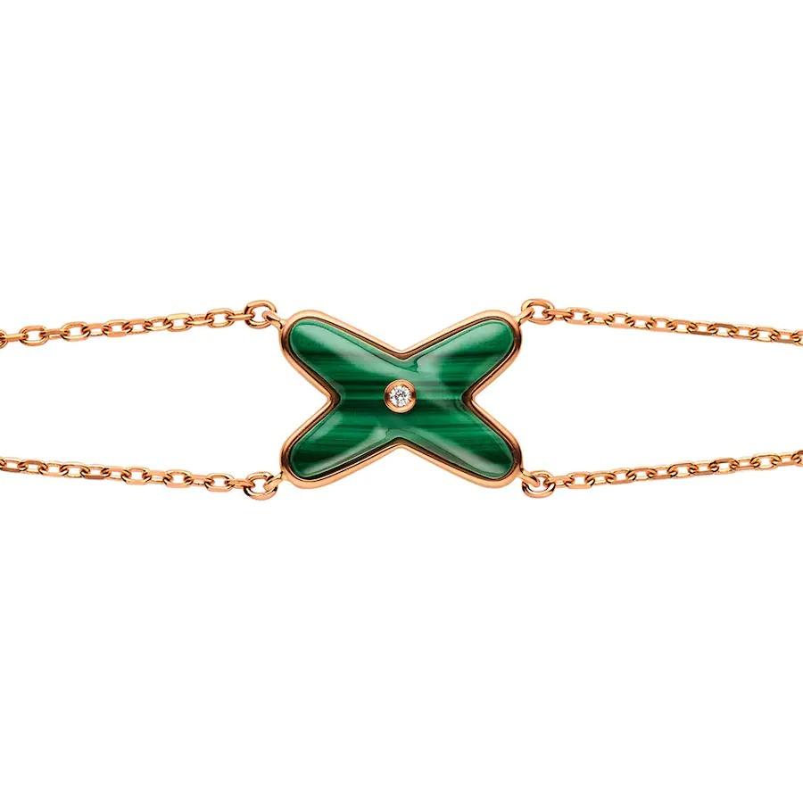 [⭐Clover Jewelry]JEUX BRACELET MALACHITE PINK GOLD 1 DIAMOND