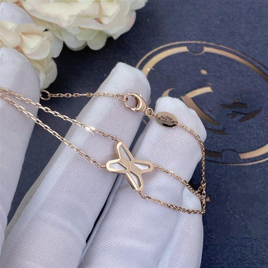 [⭐Clover Jewelry]JEUX BRACELET WHITE MOP PINK GOLD 1 DIAMOND