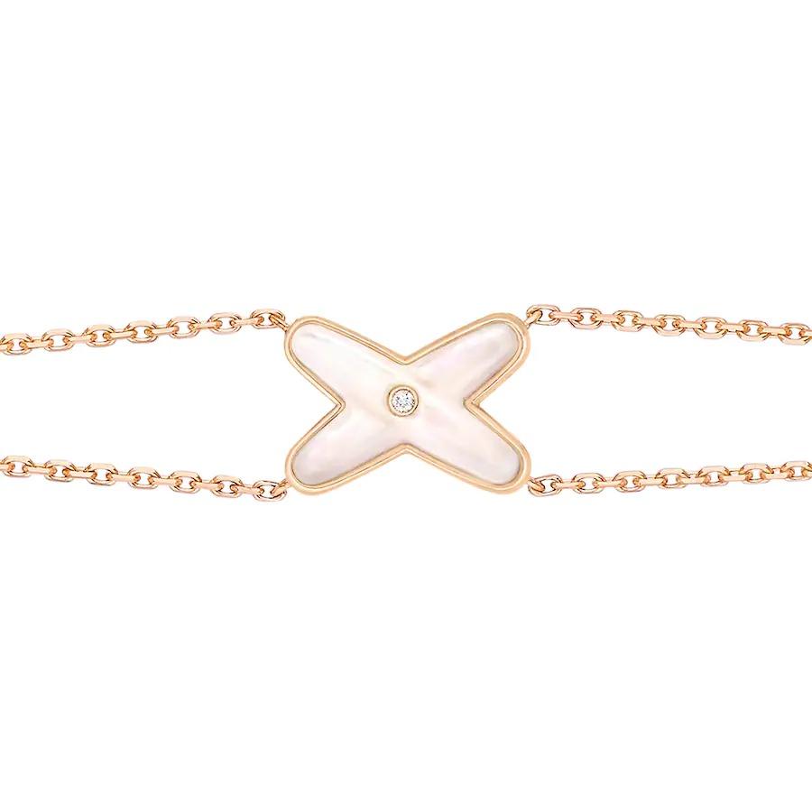 [⭐Clover Jewelry]JEUX BRACELET WHITE MOP PINK GOLD 1 DIAMOND
