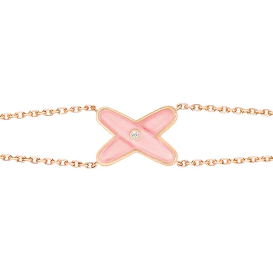 [⭐Clover Jewelry]JEUX BRACELET PINK MOP PINK GOLD 1 DIAMOND