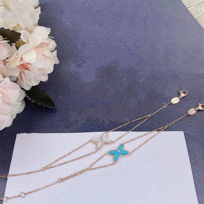 [⭐Clover Jewelry]JEUX BRACELET TURQUOISE PINK GOLD 1 DIAMOND