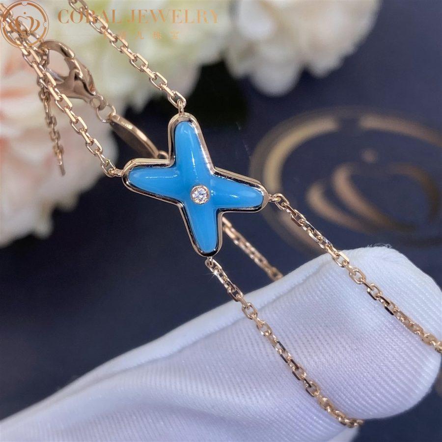 [⭐Clover Jewelry]JEUX BRACELET TURQUOISE PINK GOLD 1 DIAMOND