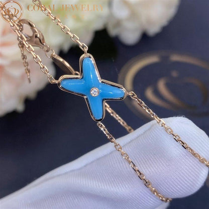 [⭐Clover Jewelry]JEUX BRACELET TURQUOISE PINK GOLD 1 DIAMOND