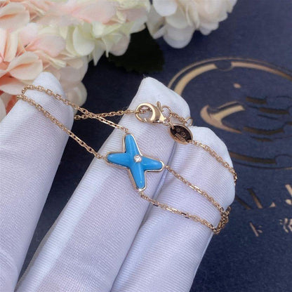 [⭐Clover Jewelry]JEUX BRACELET TURQUOISE PINK GOLD 1 DIAMOND