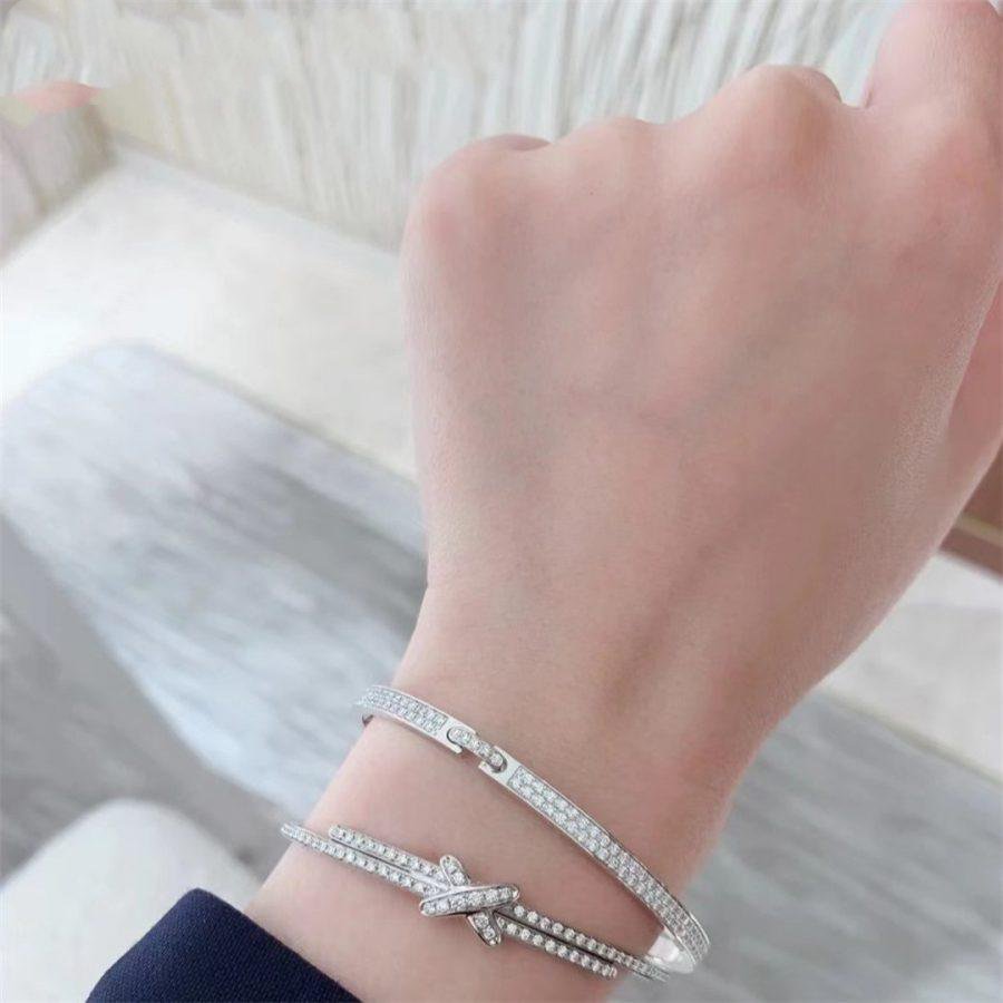 [⭐Clover Jewelry]JEUX DE BRACELET DIAMONDS SILVER