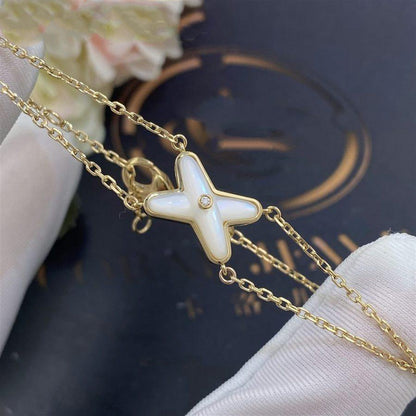 [⭐Clover Jewelry]JEUX BRACELET WHITE MOP GOLD 1 DIAMOND