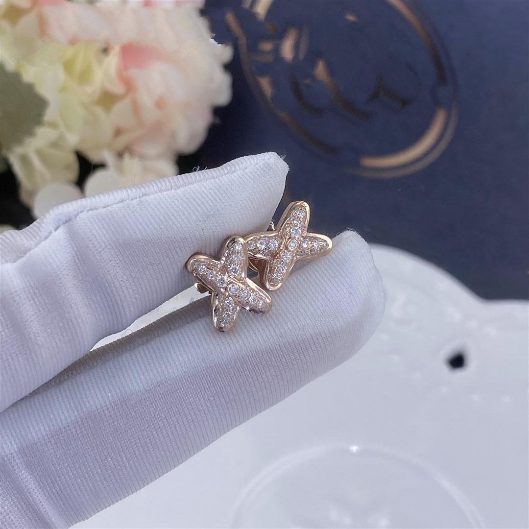 [⭐Clover Jewelry]JEUX DE PINK GOLD DIAMOND EARRINGS