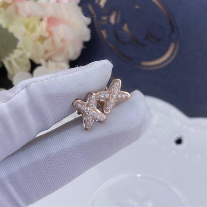 [⭐Clover Jewelry]JEUX DE PINK GOLD DIAMOND EARRINGS