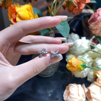 [⭐Clover Jewelry]JEUX DE SILVER DIAMOND EARRINGS