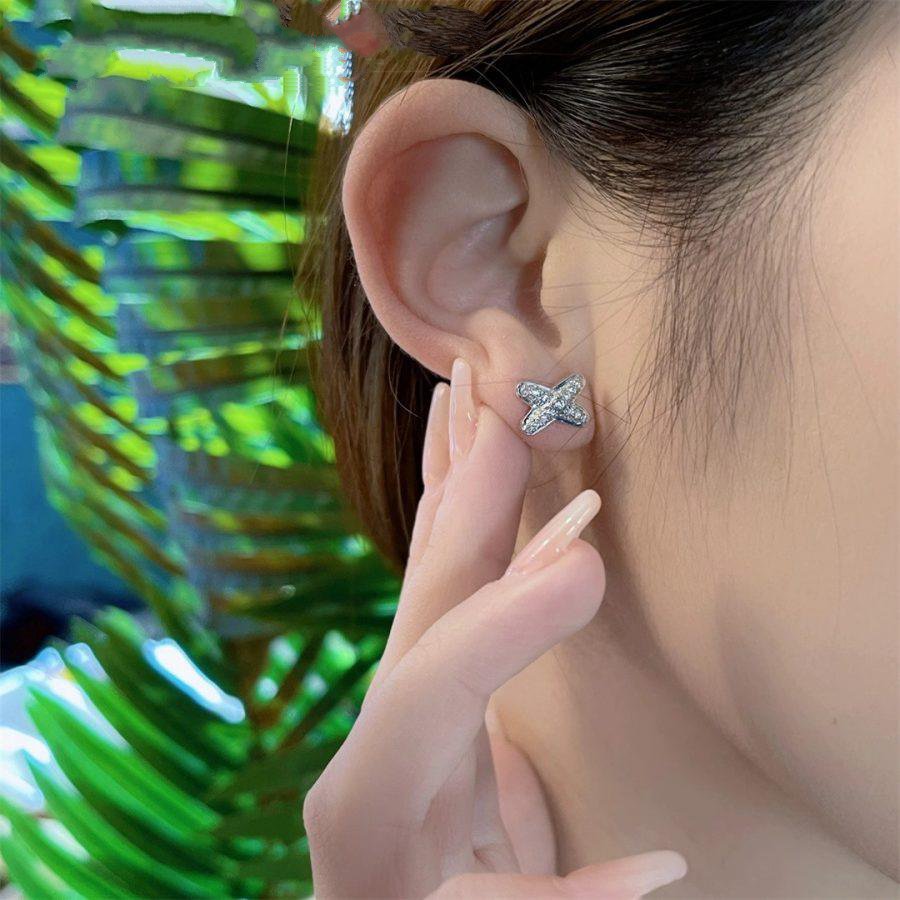 [⭐Clover Jewelry]JEUX DE SILVER DIAMOND EARRINGS