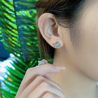 [⭐Clover Jewelry]JEUX DE SILVER DIAMOND EARRINGS