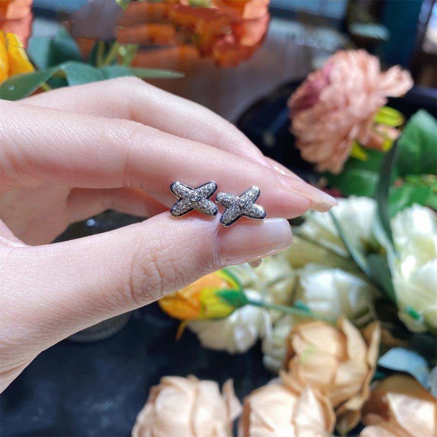 [⭐Clover Jewelry]JEUX DE SILVER DIAMOND EARRINGS