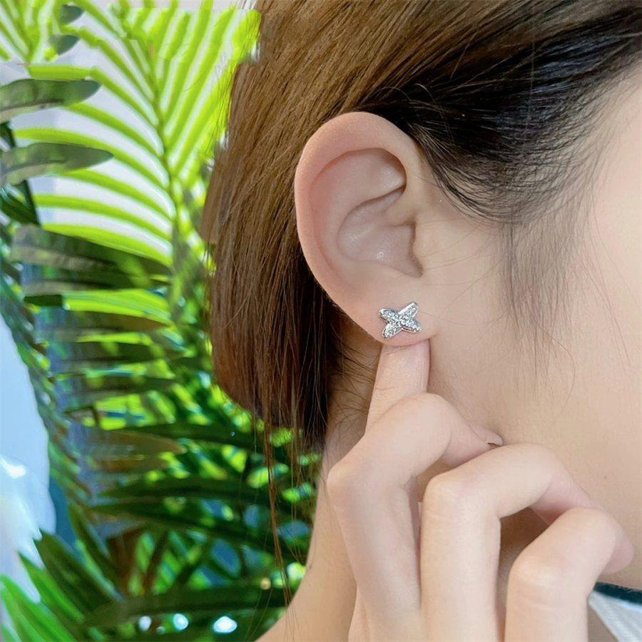 [⭐Clover Jewelry]JEUX DE SILVER DIAMOND EARRINGS