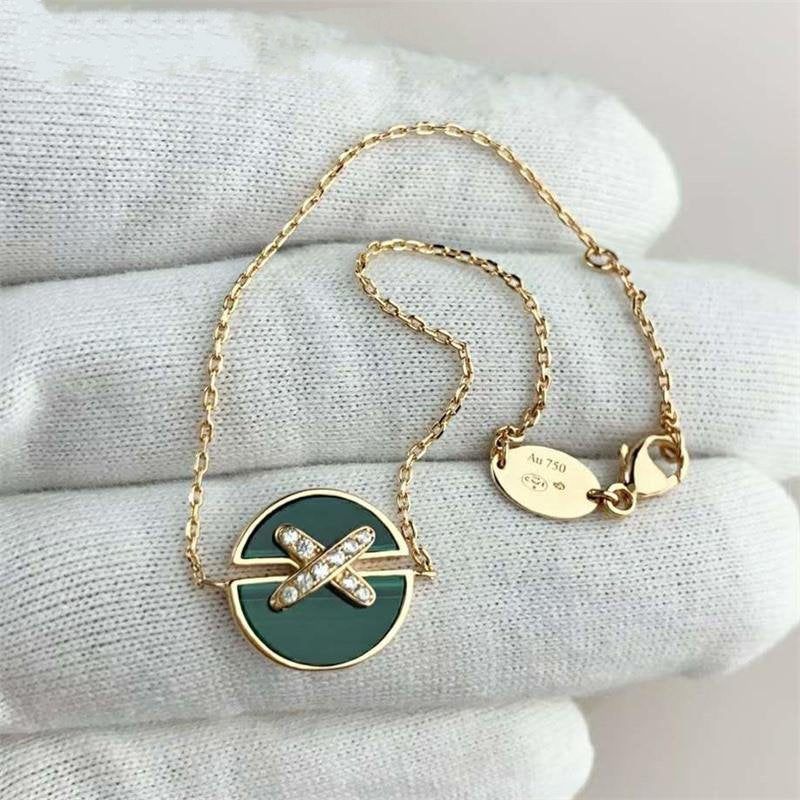 [⭐Clover Jewelry]JEUX DE BRACELET MALACHITE PINK GOLD DIAMONDS