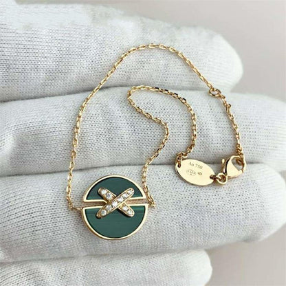 [⭐Clover Jewelry]JEUX DE BRACELET MALACHITE PINK GOLD DIAMONDS