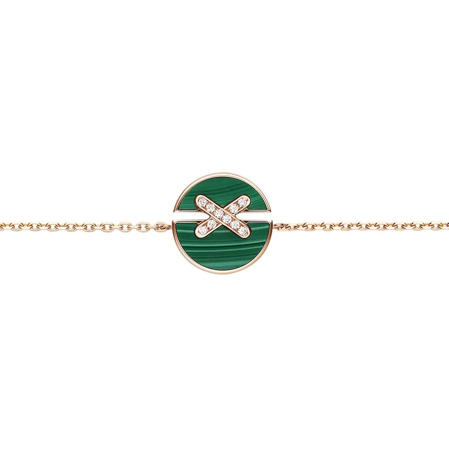 [⭐Clover Jewelry]JEUX DE BRACELET MALACHITE PINK GOLD DIAMONDS