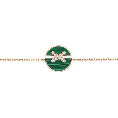 [⭐Clover Jewelry]JEUX DE BRACELET MALACHITE PINK GOLD DIAMONDS