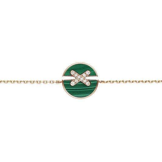 [⭐Clover Jewelry]JEUX DE BRACELET MALACHITE PINK GOLD DIAMONDS