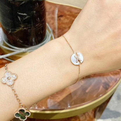 [⭐Clover Jewelry]JEUX DE BRACELET MOP PINK GOLD DIAMONDS