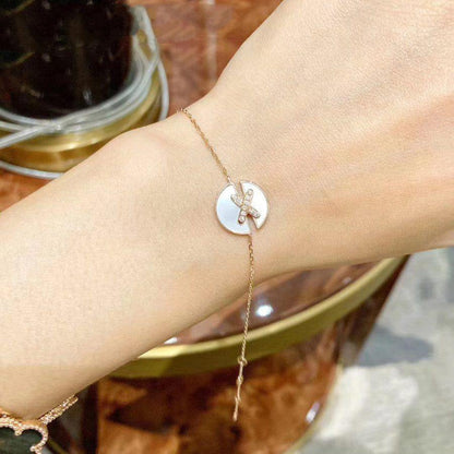 [⭐Clover Jewelry]JEUX DE BRACELET MOP PINK GOLD DIAMONDS