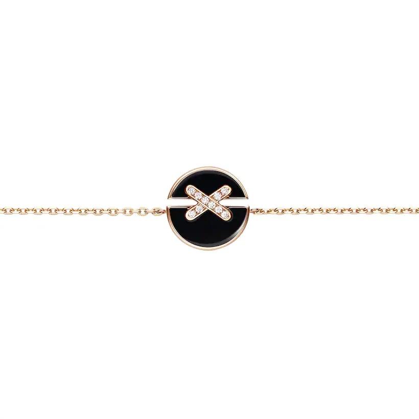 [⭐Clover Jewelry]JEUX DE BRACELET ONYX PINK GOLD DIAMOND