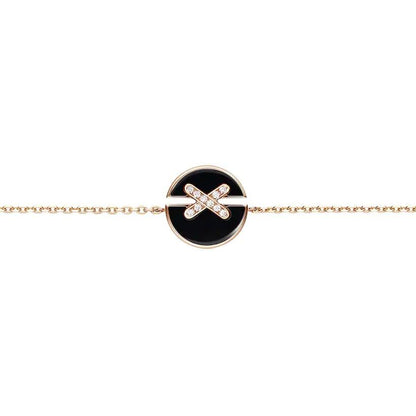 [⭐Clover Jewelry]JEUX DE BRACELET ONYX PINK GOLD DIAMOND