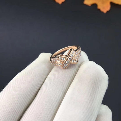 [⭐Clover Jewelry]JEUX DE RING PINK GOLD DIAMOND