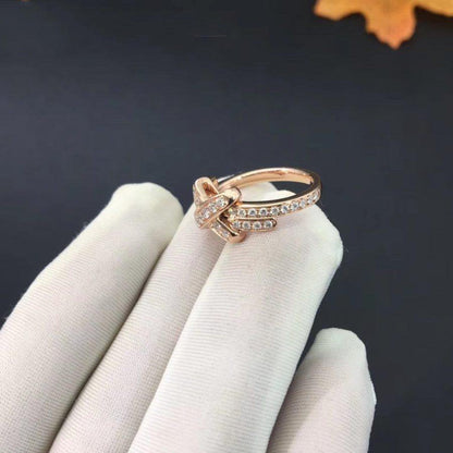 [⭐Clover Jewelry]JEUX DE RING PINK GOLD DIAMOND