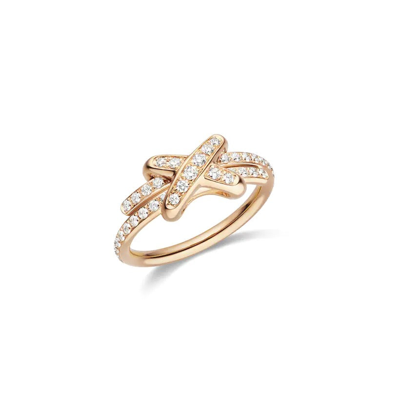 [⭐Clover Jewelry]JEUX DE RING PINK GOLD DIAMOND