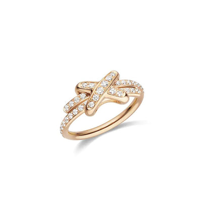 [⭐Clover Jewelry]JEUX DE RING PINK GOLD DIAMOND