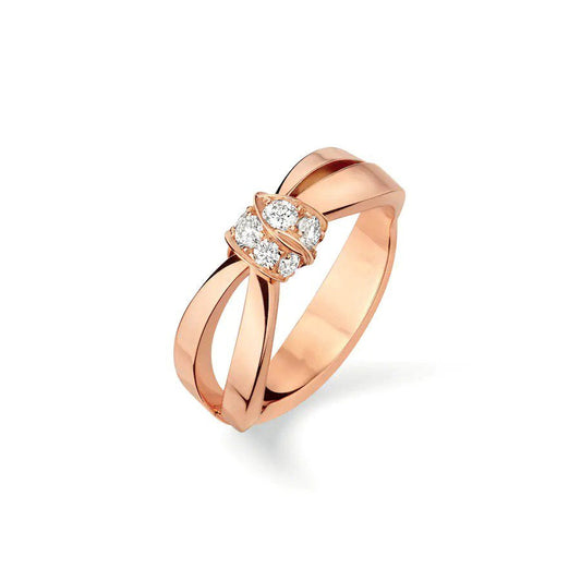 [⭐Clover Jewelry]LIENS RING PINK GOLD DIAMOND