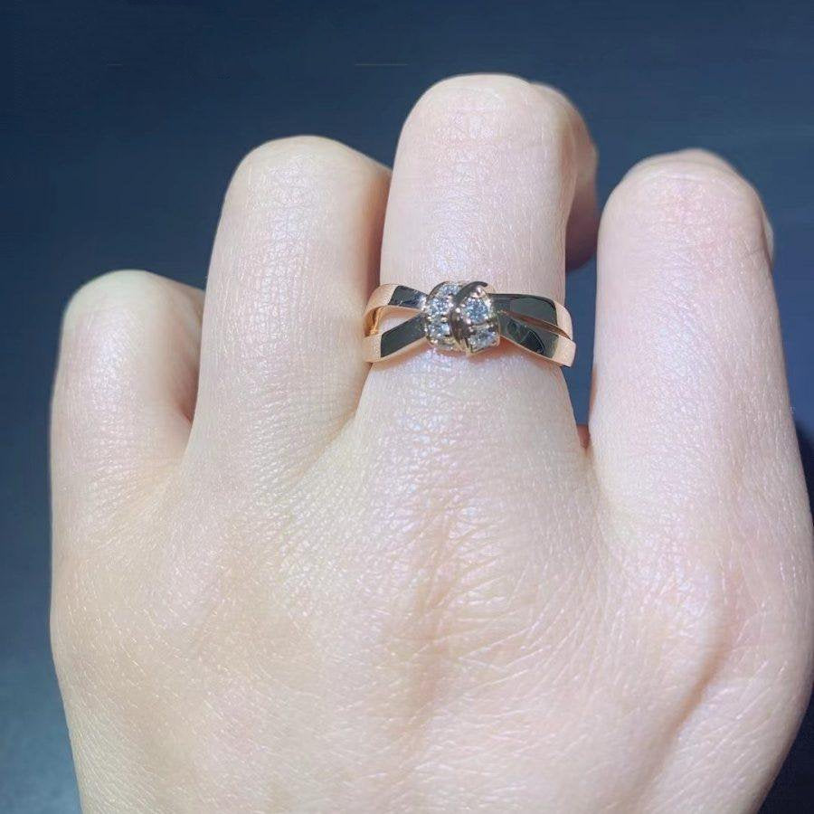 [⭐Clover Jewelry]LIENS RING PINK GOLD DIAMOND