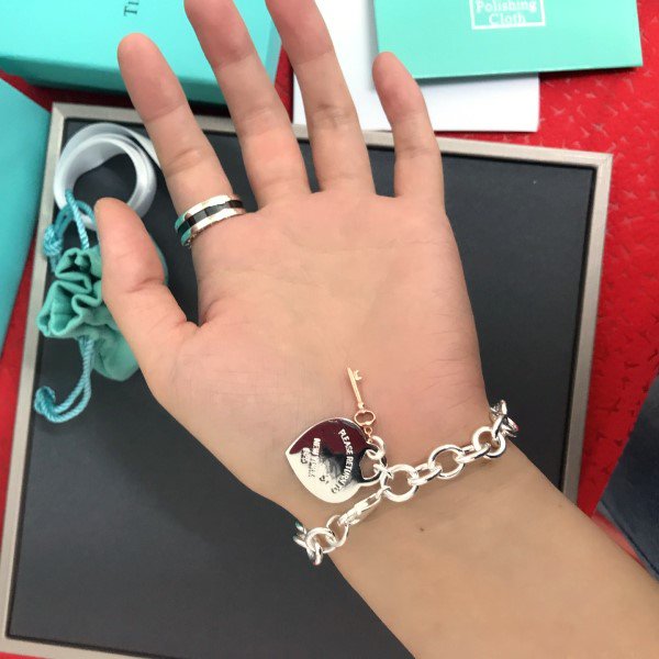 [Clover Jewelry]KEY HEART CARD CHUNKY INTERLOCKING BRACELET LENGTH