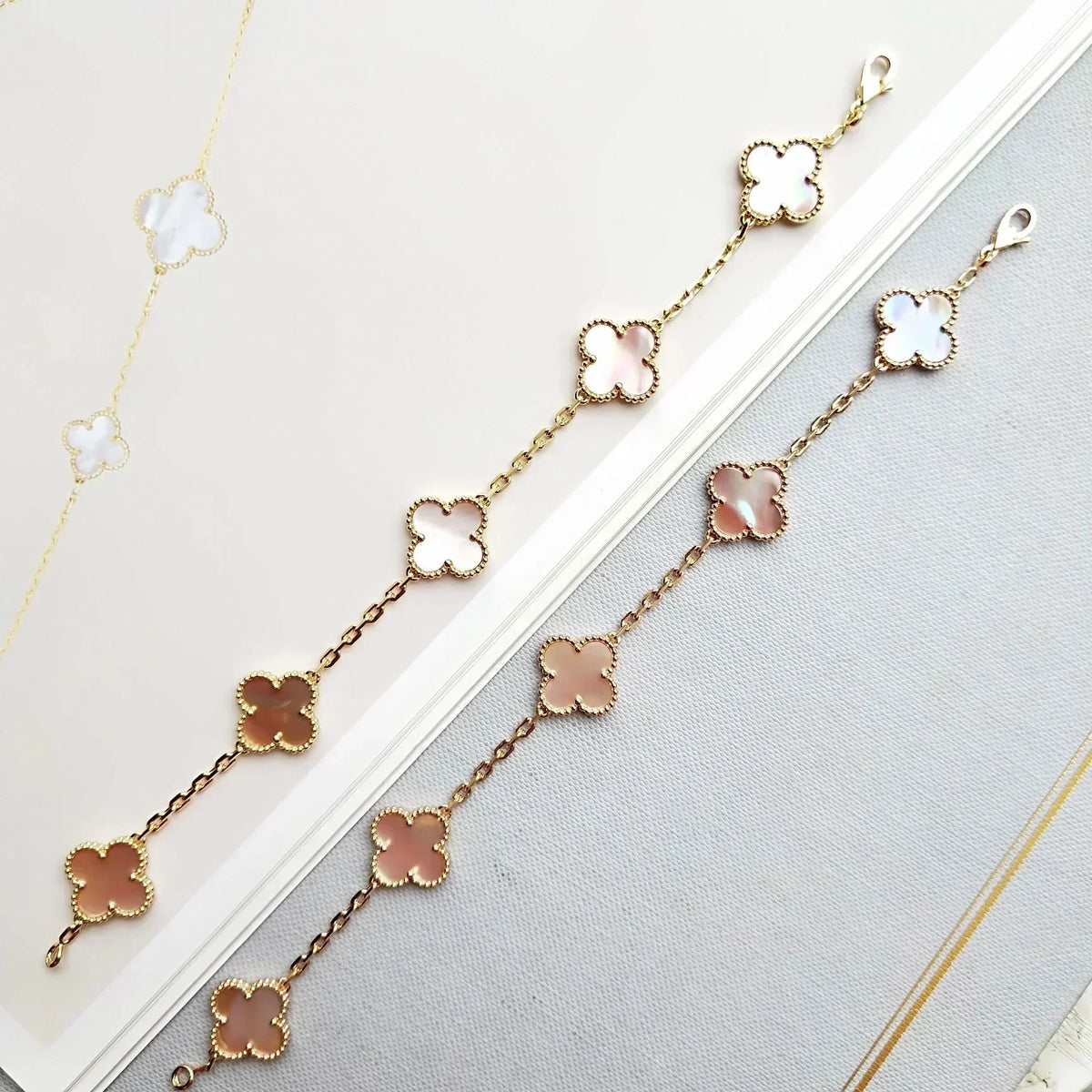 [⭐Clover Jewelry] CLOVER 5 MOTIFS  PINK MOP BRACELET COLLECTION