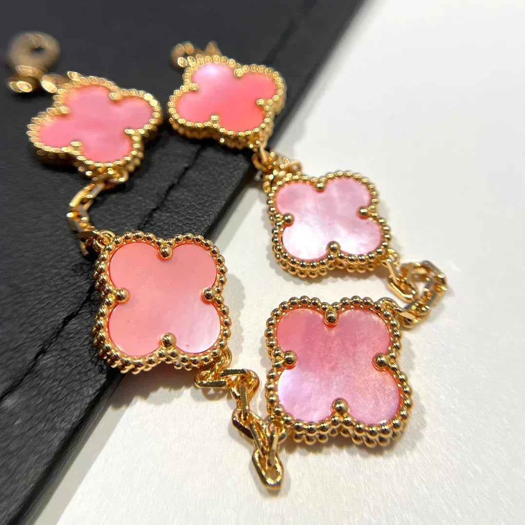 [⭐Clover Jewelry] CLOVER 5 MOTIFS  PINK MOP BRACELET COLLECTION
