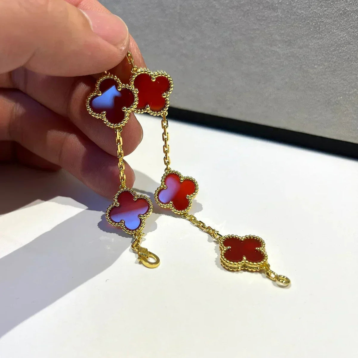[⭐Clover Jewelry] CLOVER 5 MOTIF RED CORNELIAN BRACELET COLLECTION