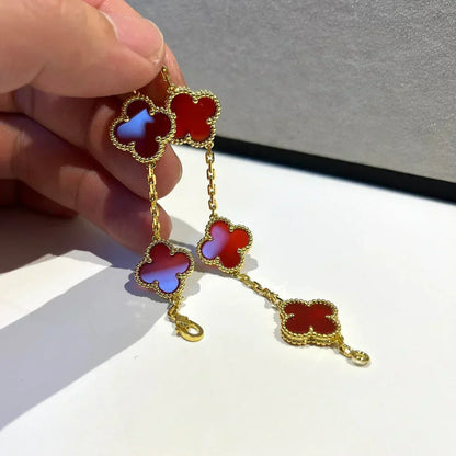 [⭐Clover Jewelry] CLOVER 5 MOTIF RED CORNELIAN BRACELET COLLECTION