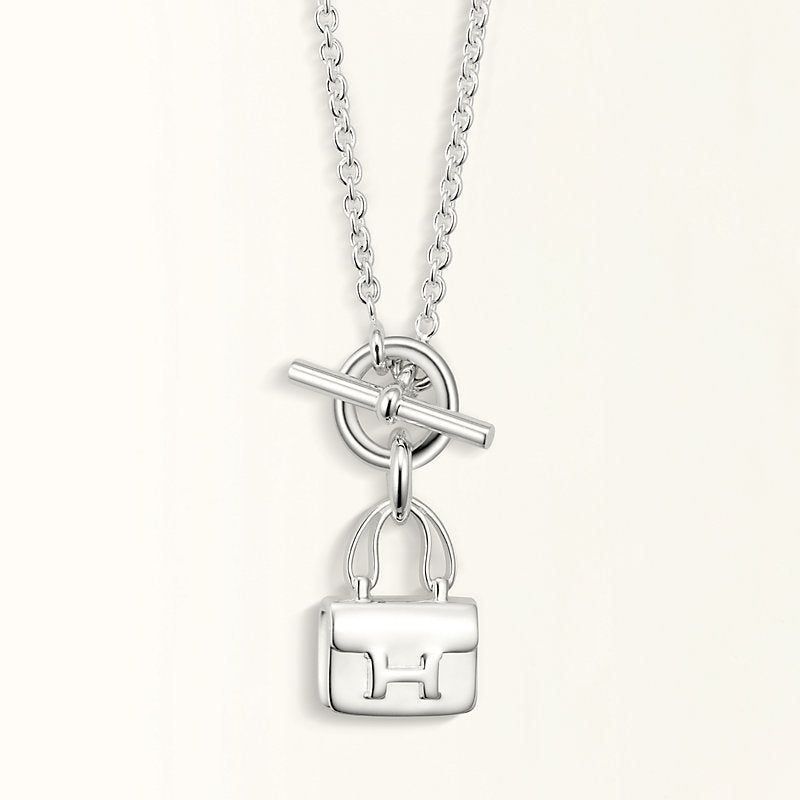 [⭐Clover Jewelry]POP H PEDANT SILVER NECKLACE